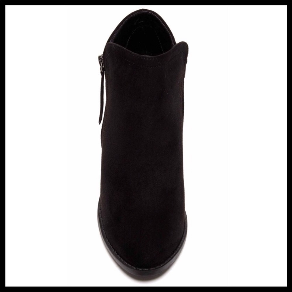 BLACK ANKLE BOOTIES BLOCK HEEL MOTO BOOTS - Picture 3 of 8